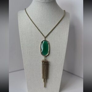 Kendra Scott 14K Plated Green Chalcedony “Rayne” Necklace